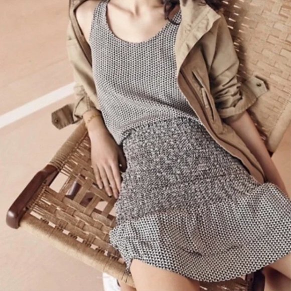 NWT Madewell Silk Skirt Black & White M - Picture 4 of 5